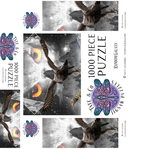 Owl Eyes, Mountain Owls - Random Galaxy 1000 Jigsaw Puzzle box 3D Modell