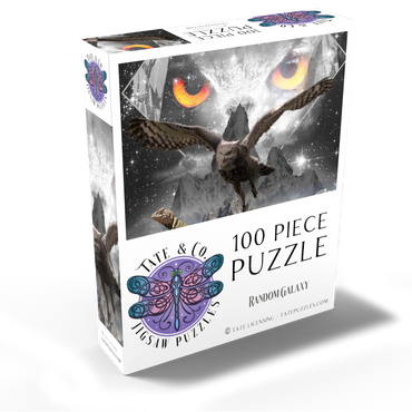 Owl Eyes, Mountain Owls - Random Galaxy 100 Jigsaw Puzzle box view2