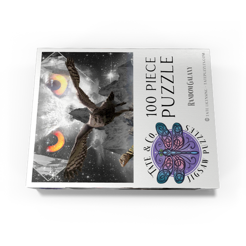Owl Eyes, Mountain Owls - Random Galaxy 100 Jigsaw Puzzle box view3