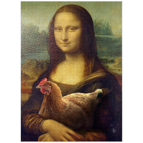 puzzleplate Mona Lisa and Chicken, Da Vinci - Random Galaxy 1000 Jigsaw Puzzle