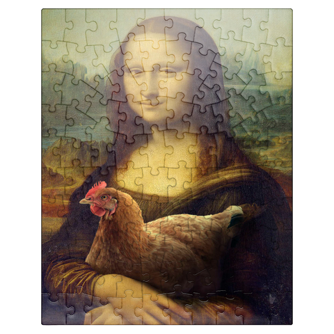 puzzleplate Mona Lisa and Chicken, Da Vinci - Random Galaxy 100 Jigsaw Puzzle