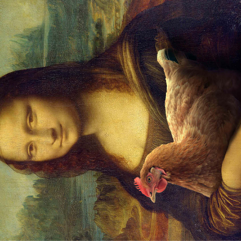 Mona Lisa and Chicken, Da Vinci - Random Galaxy 100 Jigsaw Puzzle 3D Modell