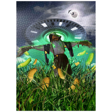 puzzleplate UFO Scarecrow in Corn Field - Random Galaxy 1000 Jigsaw Puzzle