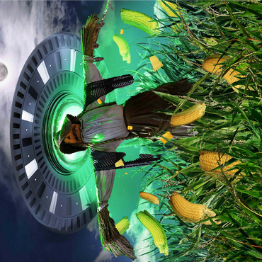 UFO Scarecrow in Corn Field - Random Galaxy 1000 Jigsaw Puzzle 3D Modell