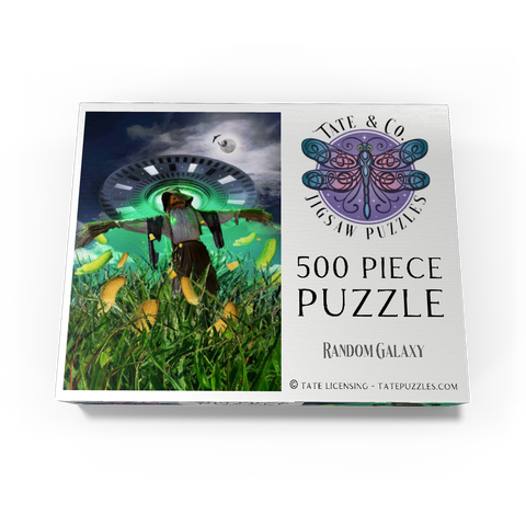 UFO Scarecrow in Corn Field - Random Galaxy 500 Jigsaw Puzzle box view3