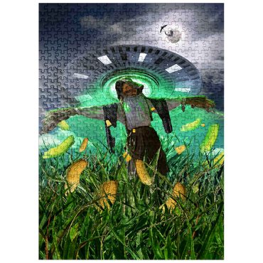 puzzleplate UFO Scarecrow in Corn Field - Random Galaxy 500 Jigsaw Puzzle