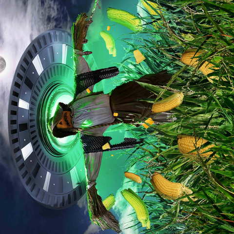 UFO Scarecrow in Corn Field - Random Galaxy 500 Jigsaw Puzzle 3D Modell
