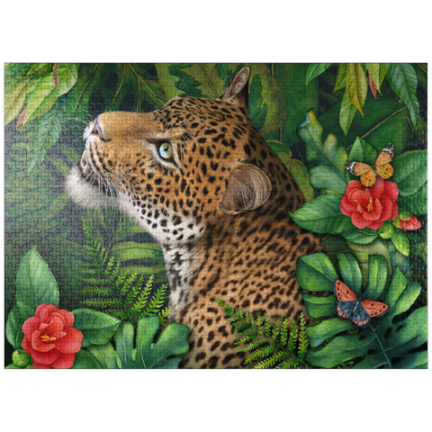 puzzleplate Leopard's Gaze Wildlife - Laurie Prindle 1000 Jigsaw Puzzle