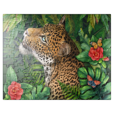 puzzleplate Leopard's Gaze Wildlife - Laurie Prindle 100 Jigsaw Puzzle
