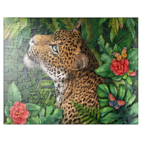 puzzleplate Leopard's Gaze Wildlife - Laurie Prindle 100 Jigsaw Puzzle