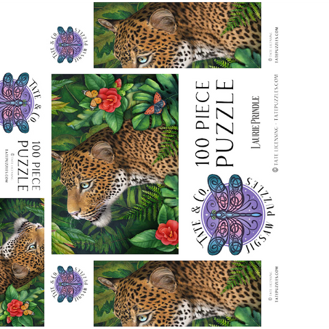 Leopard's Gaze Wildlife - Laurie Prindle 100 Jigsaw Puzzle box 3D Modell