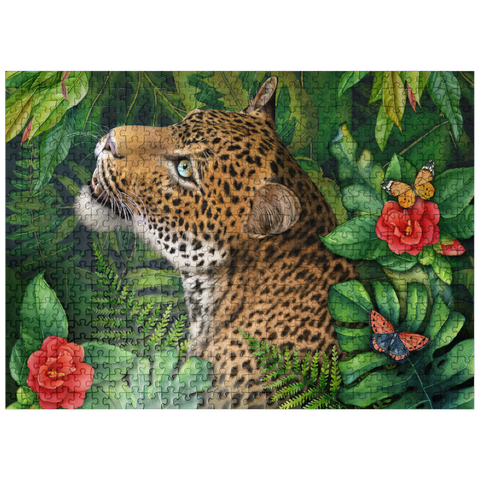 puzzleplate Leopard's Gaze Wildlife - Laurie Prindle 500 Jigsaw Puzzle