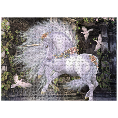 puzzleplate Gwenvael Fantasy Unicorn - Laurie Prindle 500 Jigsaw Puzzle