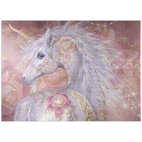 puzzleplate Licorne Florale Fantasy Unicorn - Laurie Prindle 1000 Jigsaw Puzzle