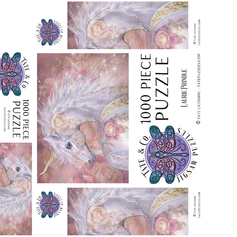 Licorne Florale Fantasy Unicorn - Laurie Prindle 1000 Jigsaw Puzzle box 3D Modell