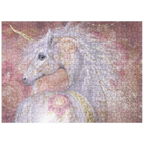 puzzleplate Licorne Florale Fantasy Unicorn - Laurie Prindle 500 Jigsaw Puzzle