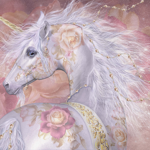 Licorne Florale Fantasy Unicorn - Laurie Prindle 500 Jigsaw Puzzle 3D Modell