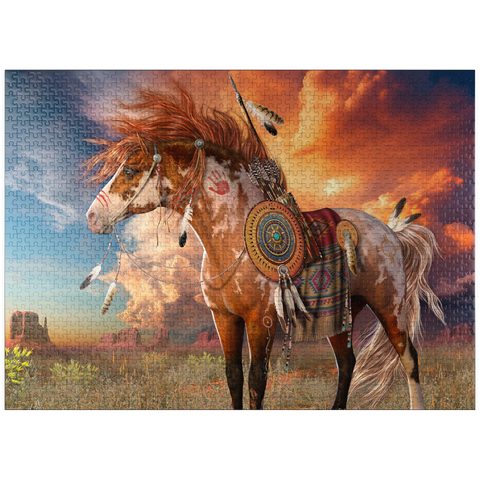 puzzleplate Medicine Horse Native American Horse - Laurie Prindle 1000 Jigsaw Puzzle