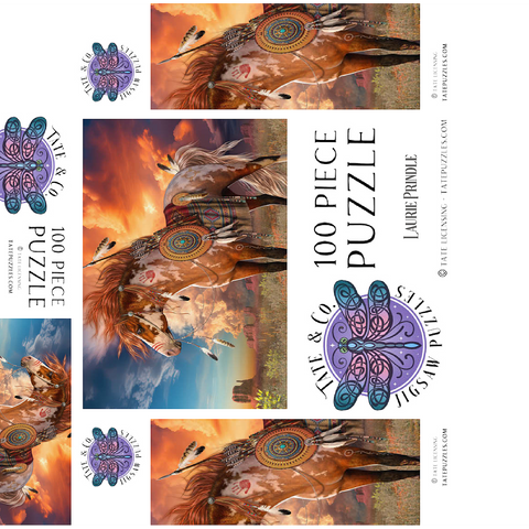 Medicine Horse Native American Horse - Laurie Prindle 100 Jigsaw Puzzle box 3D Modell