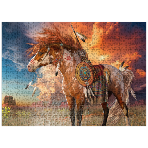 puzzleplate Medicine Horse Native American Horse - Laurie Prindle 500 Jigsaw Puzzle
