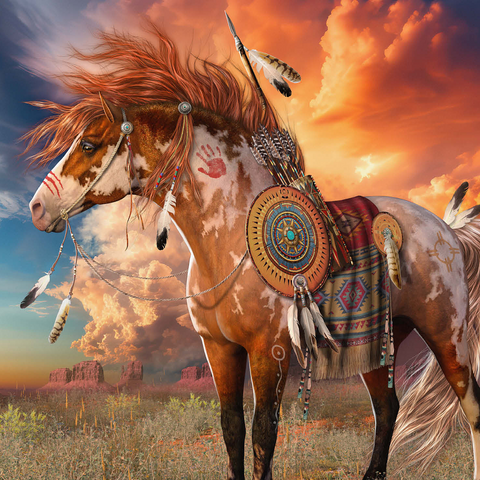 Medicine Horse Native American Horse - Laurie Prindle 500 Jigsaw Puzzle 3D Modell