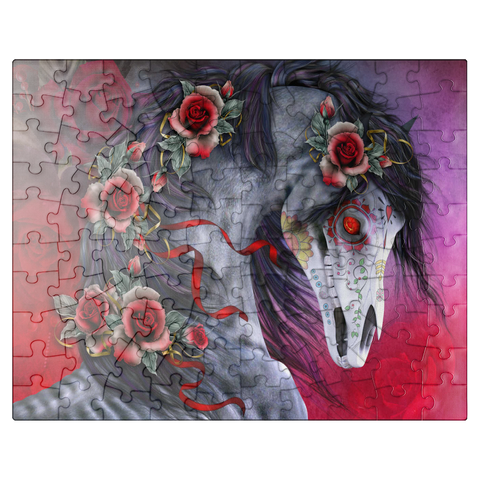 puzzleplate Calavera Fantasy Horse - Laurie Prindle 100 Jigsaw Puzzle