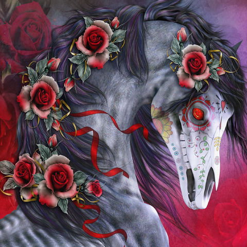 Calavera Fantasy Horse - Laurie Prindle 100 Jigsaw Puzzle 3D Modell