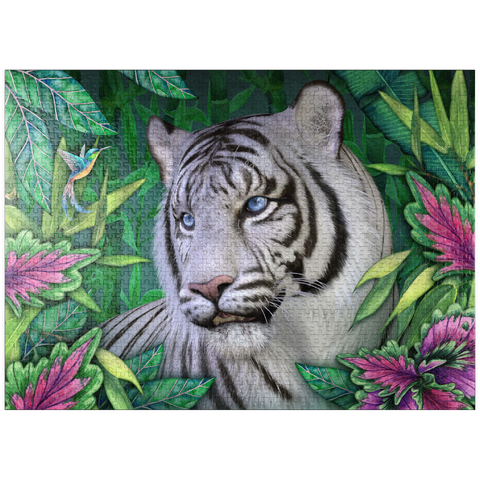 puzzleplate White Tiger Animal Wildlife - Laurie Prindle 1000 Jigsaw Puzzle