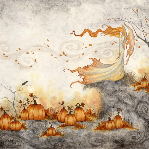 Whispers In The Pumpkin Patch fairy - Amy Brown 100 Jigsaw Puzzle 3D Modell