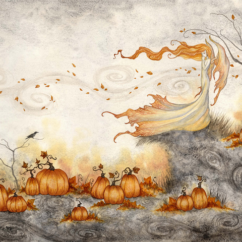 Whispers In The Pumpkin Patch fairy - Amy Brown 500 Jigsaw Puzzle 3D Modell