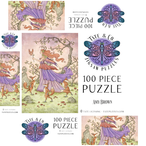 Fox Dance fairy - Amy Brown 100 Jigsaw Puzzle box 3D Modell