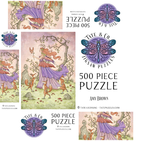 Fox Dance fairy - Amy Brown 500 Jigsaw Puzzle box 3D Modell
