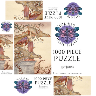 The Company Of Dragons Fairy - Amy Brown 1000 Jigsaw Puzzle box 3D Modell