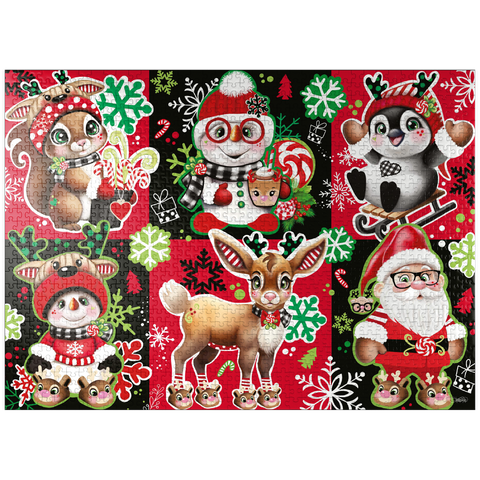 puzzleplate Christmas Cuties Animals Collage - Sheena Pike 1000 Jigsaw Puzzle