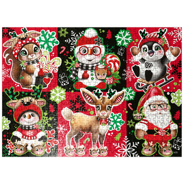 puzzleplate Christmas Cuties Animals Collage - Sheena Pike 500 Jigsaw Puzzle