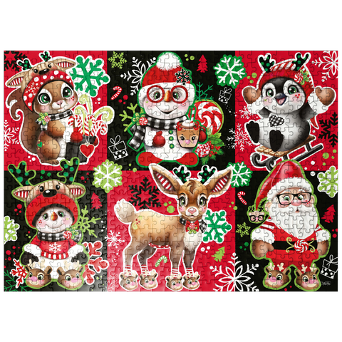 puzzleplate Christmas Cuties Animals Collage - Sheena Pike 500 Jigsaw Puzzle