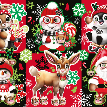 Christmas Cuties Animals Collage - Sheena Pike 500 Jigsaw Puzzle 3D Modell