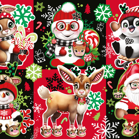 Christmas Cuties Animals Collage - Sheena Pike 500 Jigsaw Puzzle 3D Modell