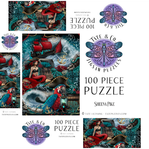 Pirate Cove Parrot and Mermaid - Sheena Pike 100 Jigsaw Puzzle box 3D Modell