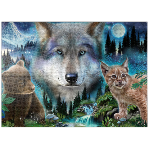 puzzleplate Magic Wolf and Friends Lynx and Bear - Sheena Pike 1000 Jigsaw Puzzle