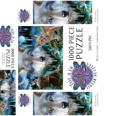 Magic Wolf and Friends Lynx and Bear - Sheena Pike 1000 Jigsaw Puzzle box 3D Modell