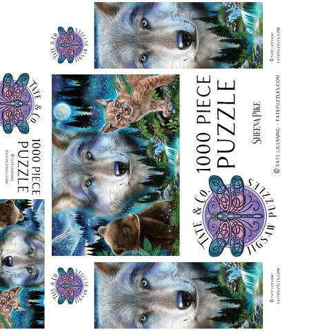 Magic Wolf and Friends Lynx and Bear - Sheena Pike 1000 Jigsaw Puzzle box 3D Modell
