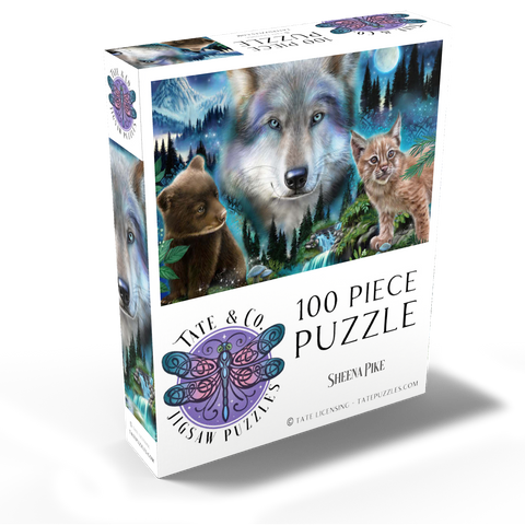 Magic Wolf and Friends Lynx and Bear - Sheena Pike 100 Jigsaw Puzzle box view2