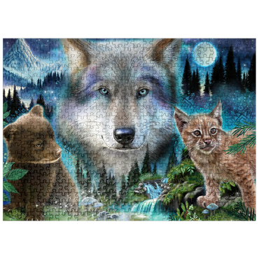 puzzleplate Magic Wolf and Friends Lynx and Bear - Sheena Pike 500 Jigsaw Puzzle