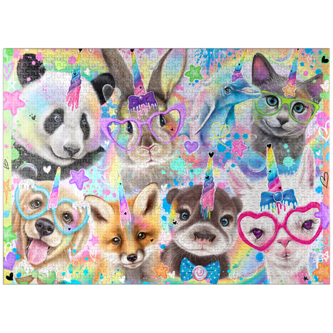 puzzleplate Rainbow Cuties Baby Animals - Sheena Pike 1000 Jigsaw Puzzle