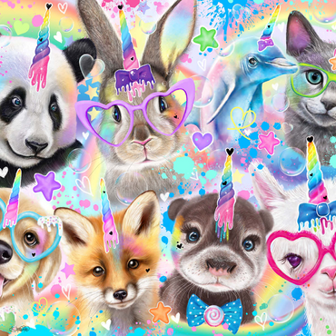 Rainbow Cuties Baby Animals - Sheena Pike 1000 Jigsaw Puzzle 3D Modell