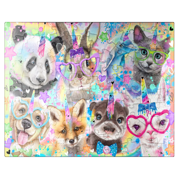 puzzleplate Rainbow Cuties Baby Animals - Sheena Pike 100 Jigsaw Puzzle