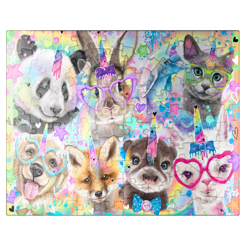 puzzleplate Rainbow Cuties Baby Animals - Sheena Pike 100 Jigsaw Puzzle