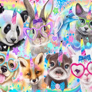 Rainbow Cuties Baby Animals - Sheena Pike 100 Jigsaw Puzzle 3D Modell