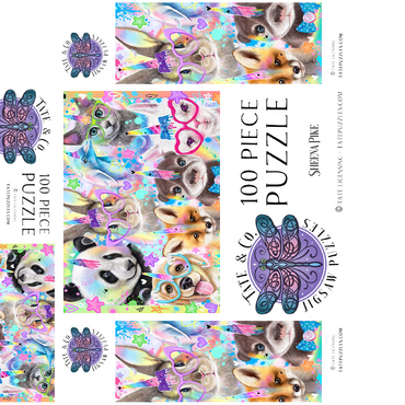 Rainbow Cuties Baby Animals - Sheena Pike 100 Jigsaw Puzzle box 3D Modell